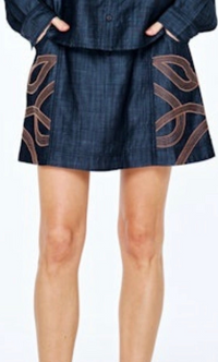 Midnight Mesa Embroidered Mini Skirt