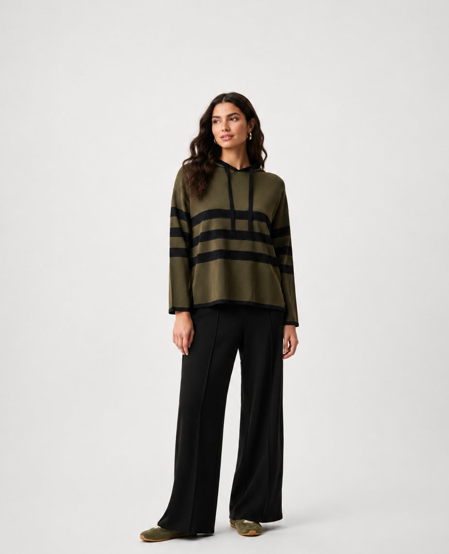 Scuba Jersey Wide Leg Pull-On Pants