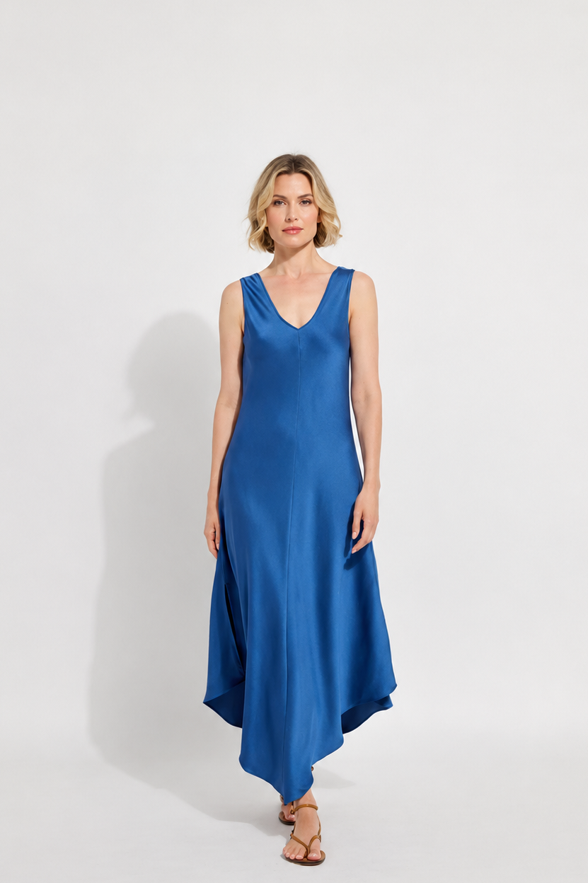 Lysse- Sakura Bias Handkerchief Dress- Palermo Blue