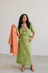 Postcard Shirt and Skirt Set
