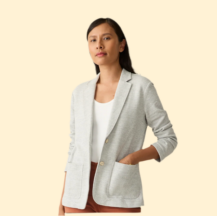 Faherty Grey Knit Blazer