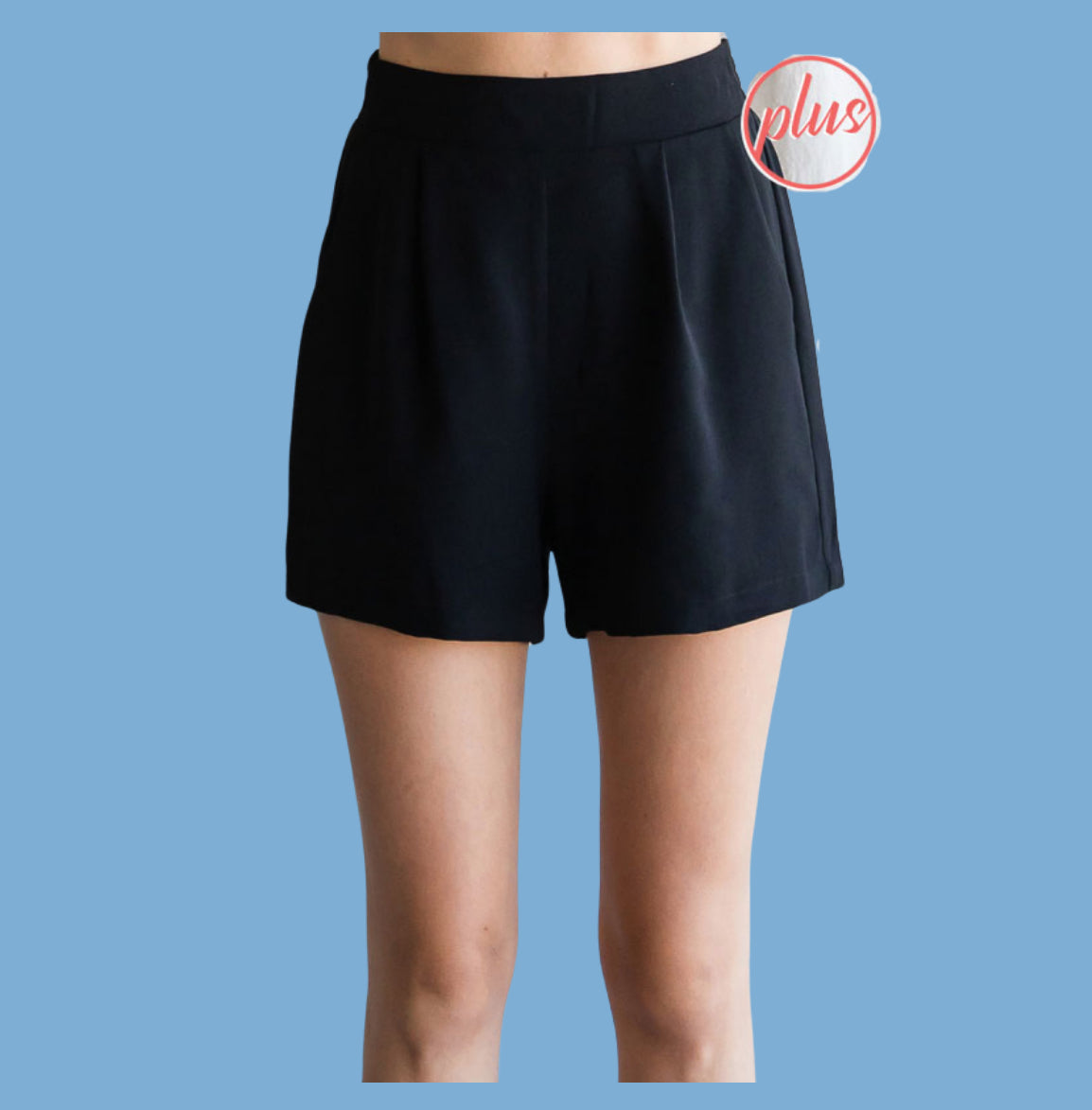 Plus Size Black Shorts