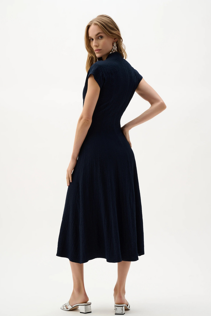 Joseph Ribkoff Woven Seersucker Fit And Flare Dress