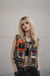 Camo Vest Mid Crop Rock - Medium