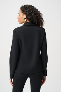 Scuba Crepe Fitted Blazer With Statement Buttons