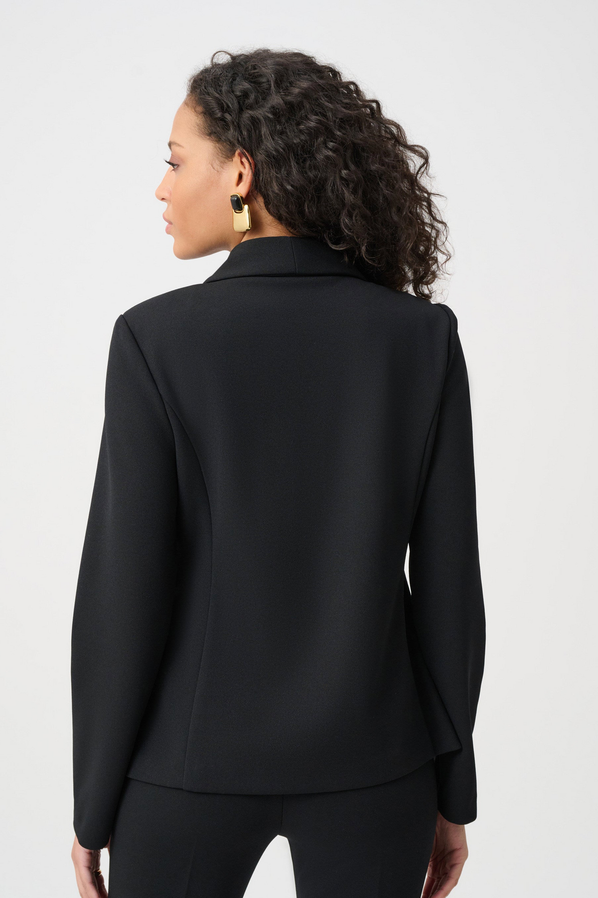Scuba Crepe Fitted Blazer With Statement Buttons