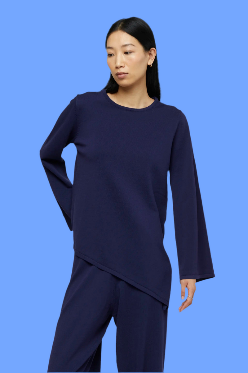 Wild Pony Asymmetrical Navy Top