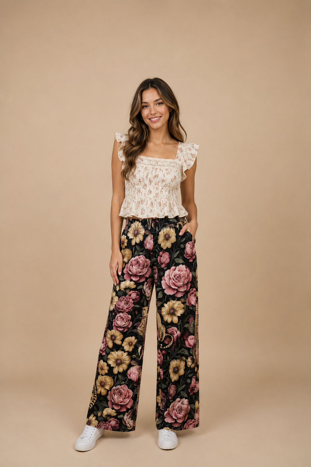Floral Noir Cheetah Pants