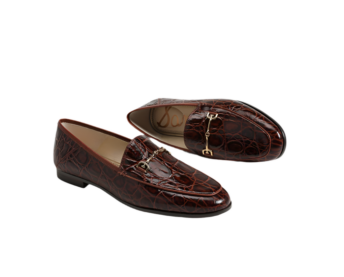 Loraine Brown Croc Bit Loafers