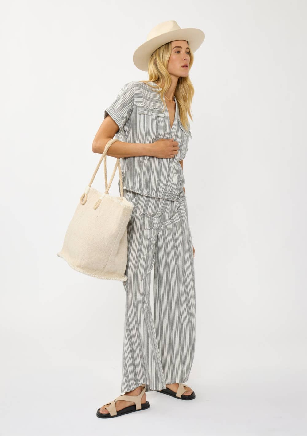 Drawstring Wide-Leg Pants