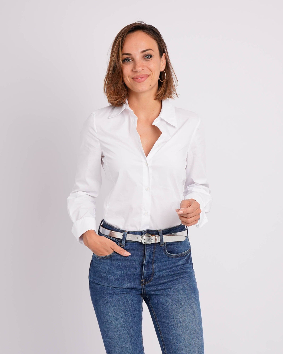 Eva | Metallic Skinny Fun Full Grain Leather Belt Women