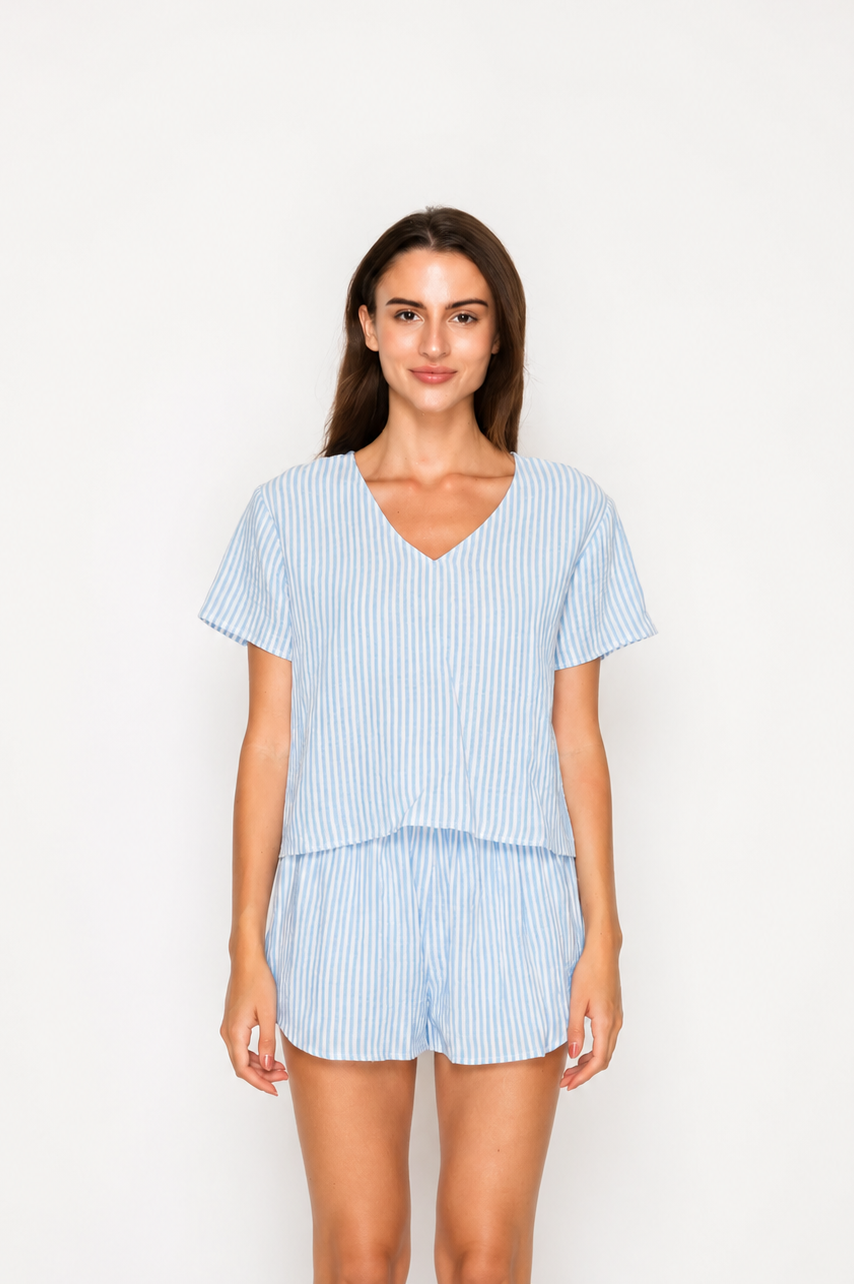 Blue Gauze Stripe Set