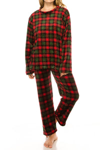Royal Stewart Plaid Microfleece Lounge Pajama Sets