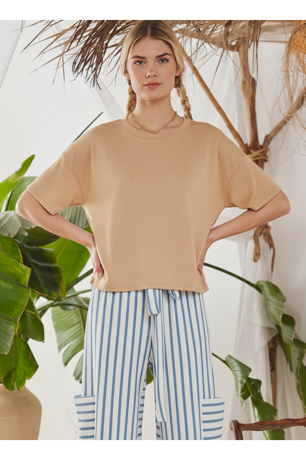 Sheer Cropped Short Sleeve Tee