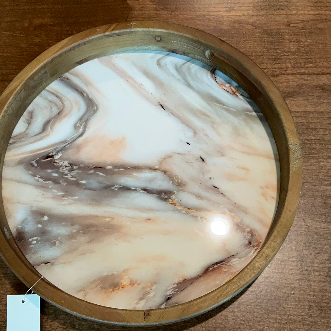 Faux marble bar tray