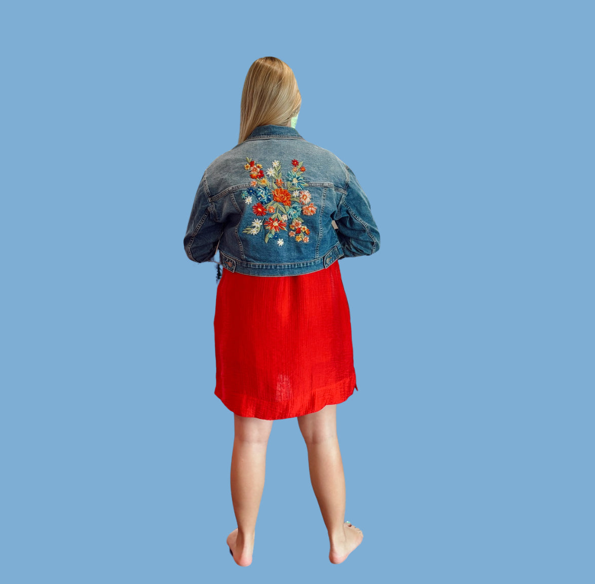 Embroidered Denim Jacket Driftwood