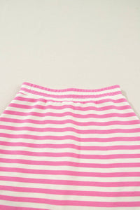 Striped Quarter-Zip Sleeveless Top & Skirt Set
