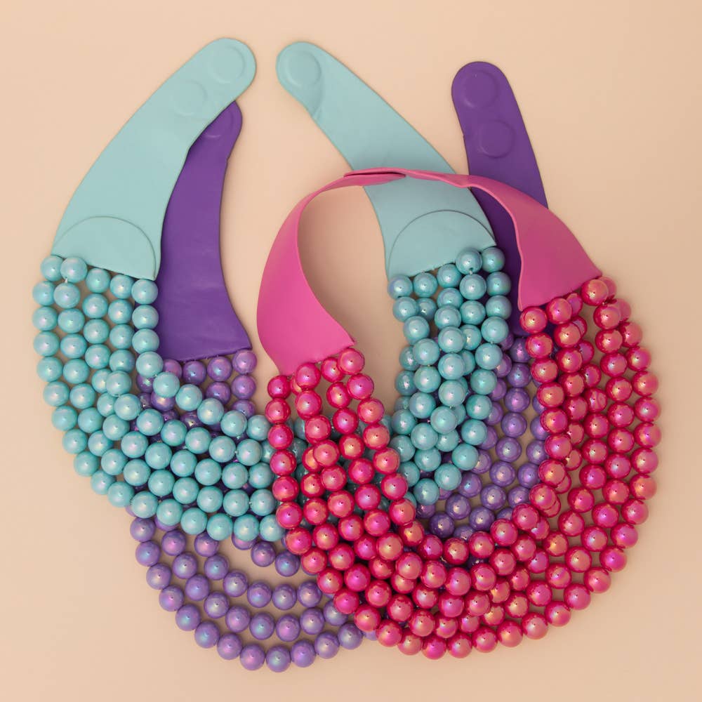 Multi-Strand Metallic Color Beaded Necklace