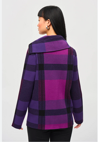 Joseph Ribkoff Fuchsia & Purple Colorblock Sweater