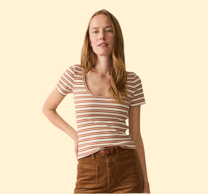 Faherty Ribbed Striped Tee