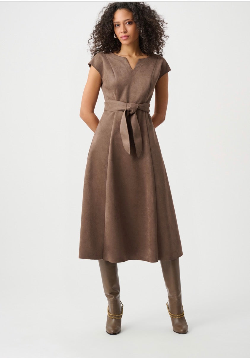 Scuba Suede Fit-and-Flare Dress