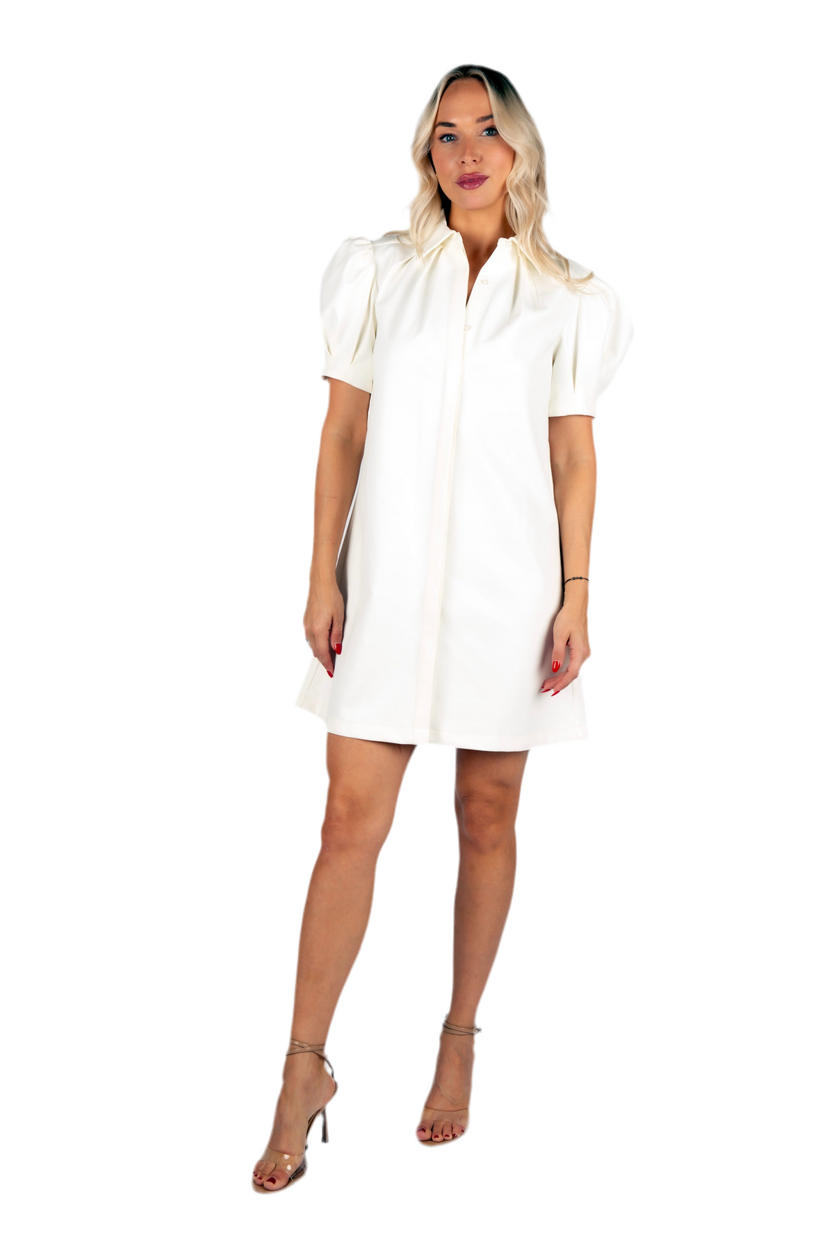 Sincerely Ours White Puff Sleeve Dress