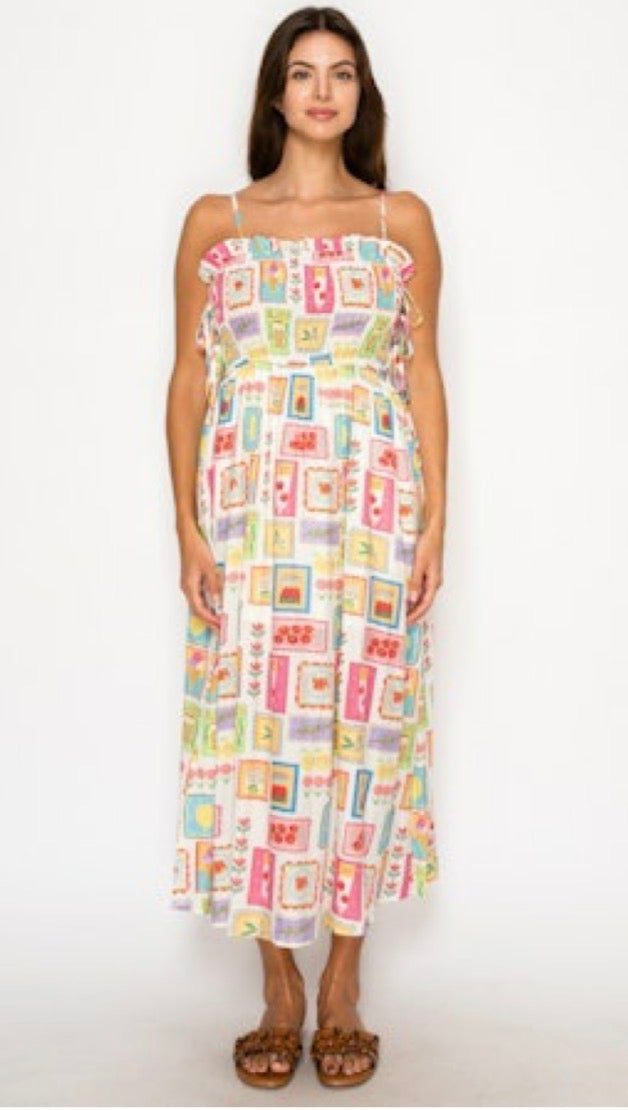 Santorini Citrus Midi Dress