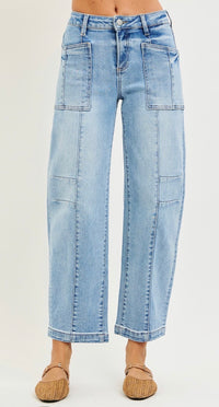 Risen- Slouchy Ankle Boyfriend Jean w/ Patch Pocket