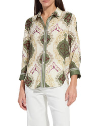 Lysse Ishani Roll Tab Printed Shirt