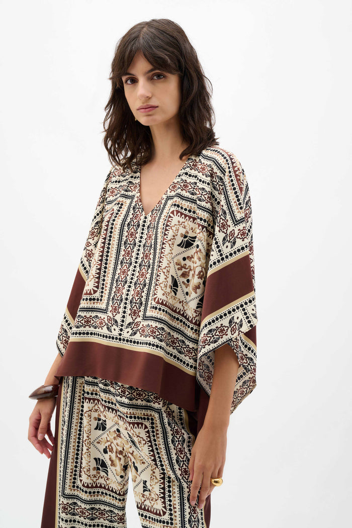 Joseph Ribkoff Georgette Printed Poncho Top