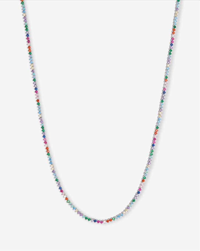 Baby Not Your Basic Tennis Necklace - Silver