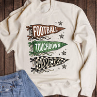 Football Touchdown Game Day Pennant Trio Sweatshirt