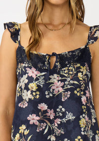 Ruffle Strap Lace Trim Tank