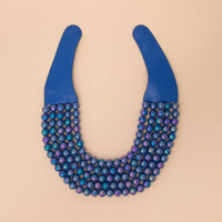Multi-Strand Metallic Color Beaded Necklace