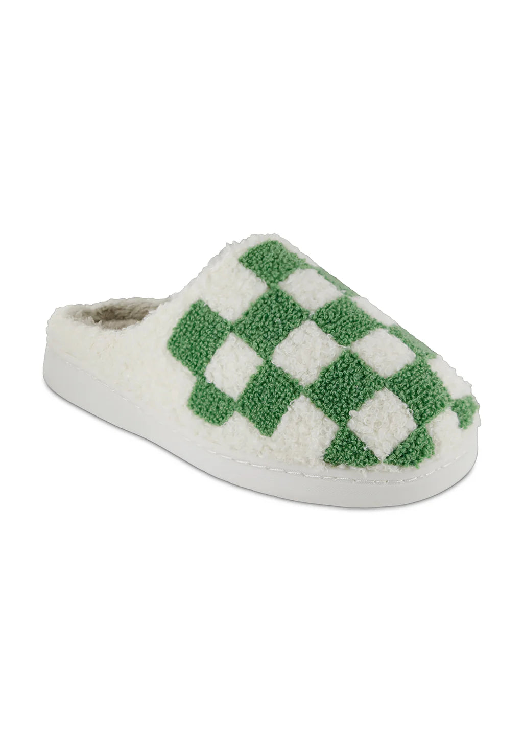 Green Checkered Slippers