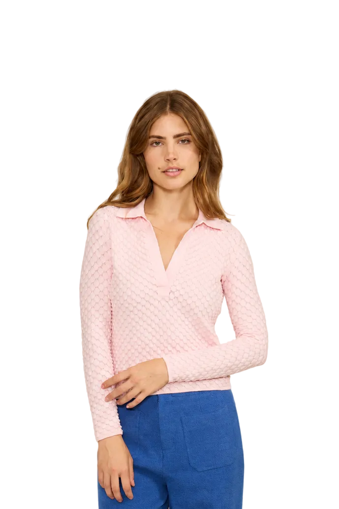 Lucy Paris- Jill Polo Bubble Top Pink
