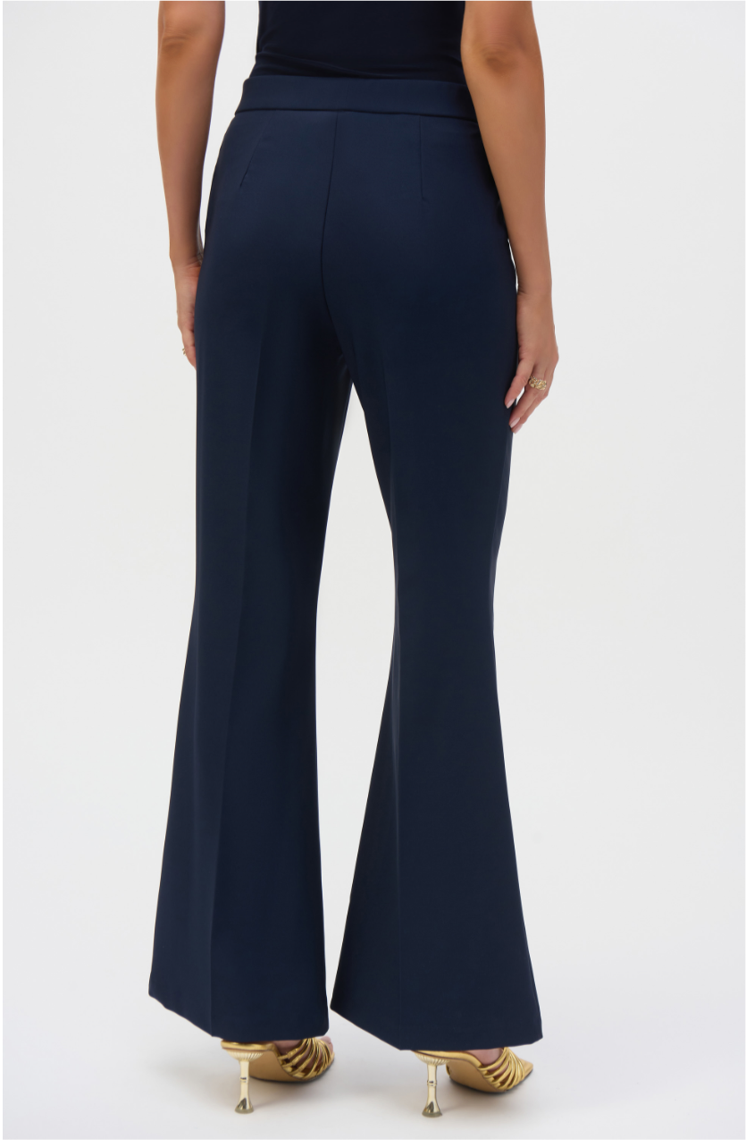 Joseph Ribkoff Navy Lux Twill Flared Pull-On Pants