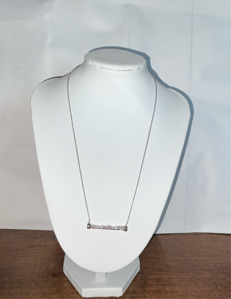 Short Silver Bar Necklace