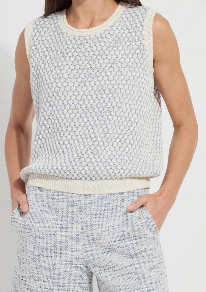 Lysse Claire Textured Mesh Sweater Shell