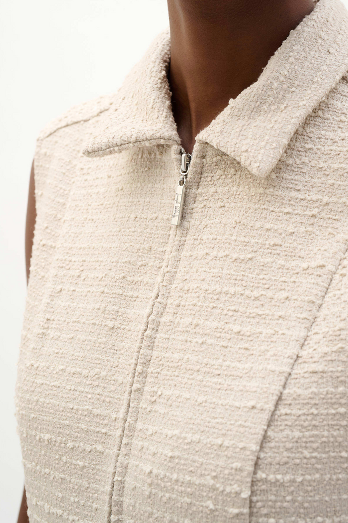 Joseph Ribkoff Bouclé A-Line Dress With Zipped Neckline