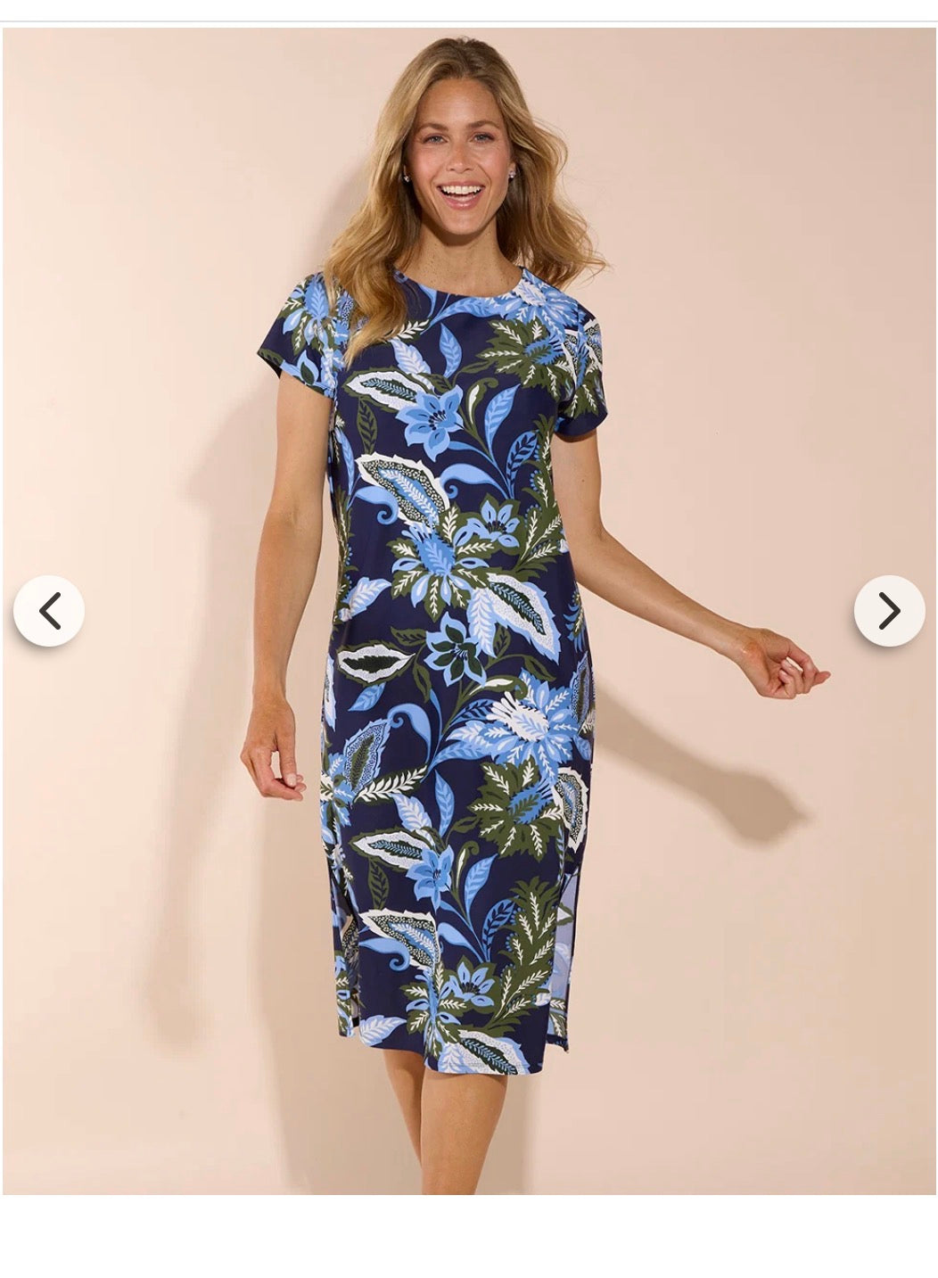 Ella Midi Dress- Falling Floral Navy