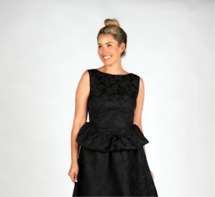 Birdie Black Brocade Sleeveless Top
