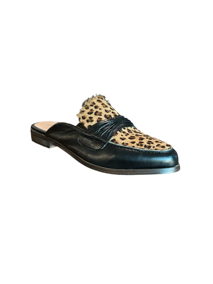 Black Leopard Slip-Ons