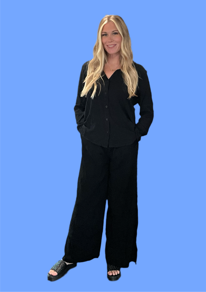 Bella Dahl Black Wide Leg Pant