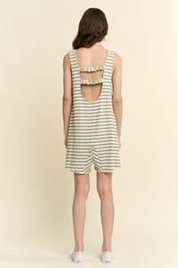 Textured Stripe Back Detail Romper