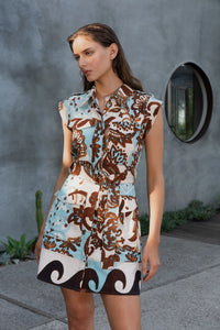 Fay Paisley Print Sleeveless Mini Dress