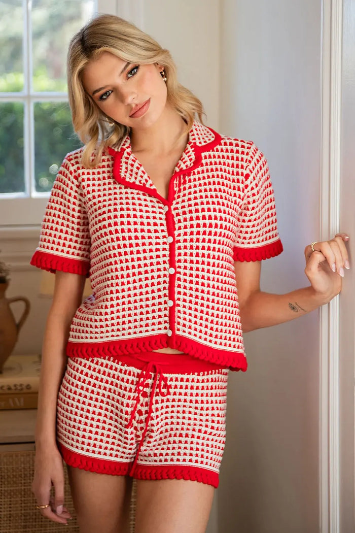 EE:SOME Crochet Elastic Waist Shorts