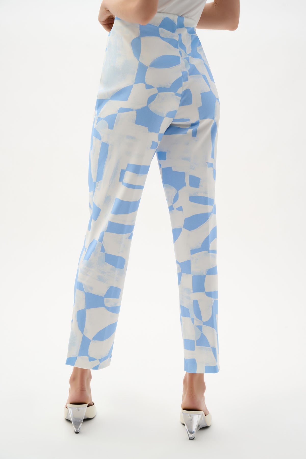 Joseph Ribkoff Silky Knit Geometric Print Straight Leg Pull-On Pants