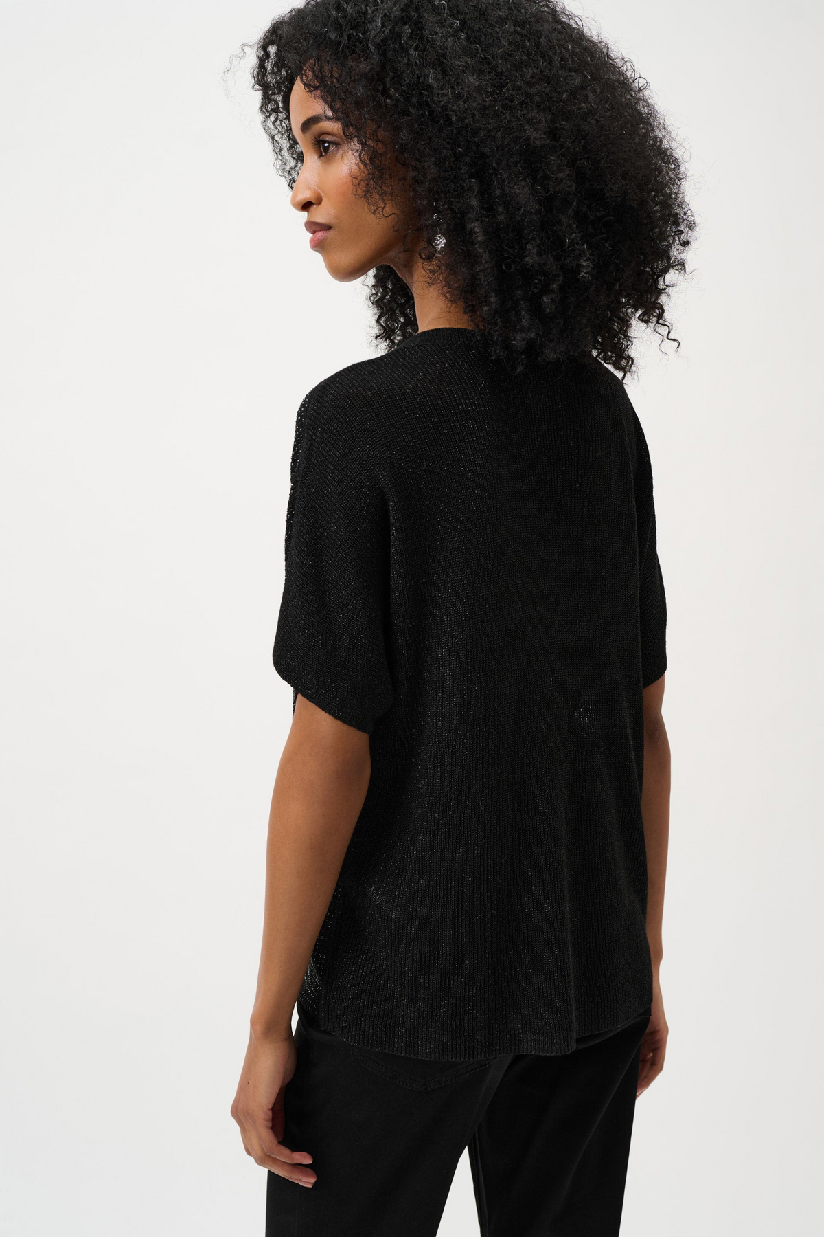 Joseph Ribkoff Metallic Knitted T-shirt with Rhinestones