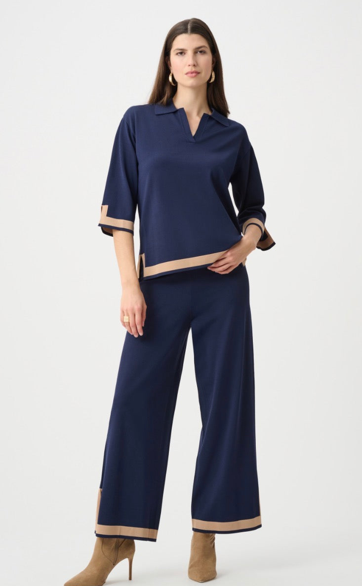 Joseph Ribkoff Sweater Knit Colorblock Top